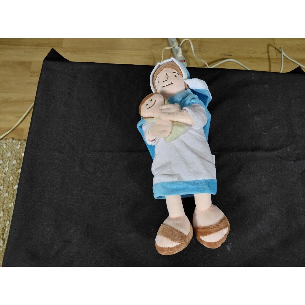 Christian Catholic Virgin Mother Mary w/ Baby Jesus Plush 13"
